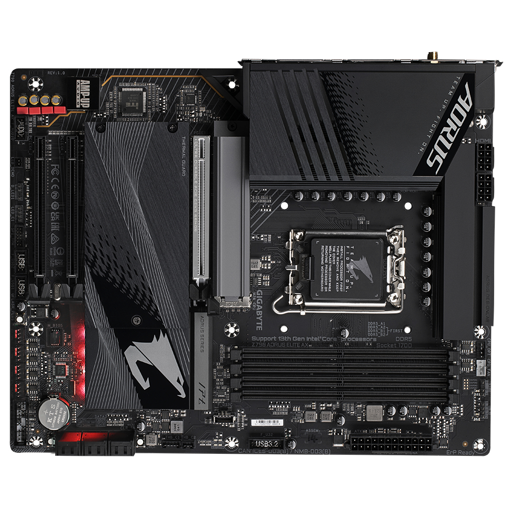 PLACA BASE GIGABYTE 1700 Z790 AORUS ELITE AX ATX/ 4X DDR5/ 6X SATA3/ 5X USB 3.2/ 1X USB TIPO C/ 4X USB 2.0