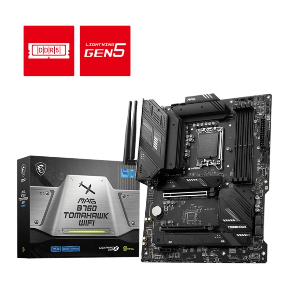 PLACA BASE MSI 1700 MAG B760 TOMAHAWK WIFI/ 4X DDR5/ 4X SATA 6GB/S 911-7D96-003