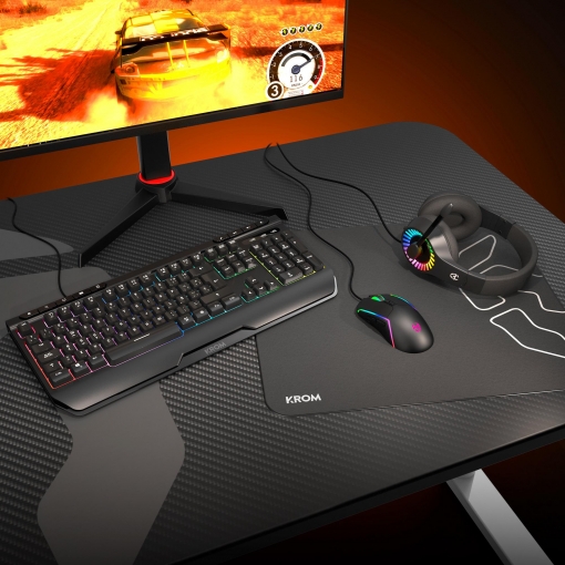 PACK KROM KENYA RATON + TECLADO + ALFOMBRILLA + AURICULARES GAMING