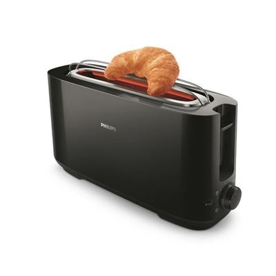 TOSTADORA PHILIPS DAILY COLLECTION HD2590 NEGRO 1030W / 8 NIVELES / 2 RANURAS LARGAS / BANDEJA MIGAS