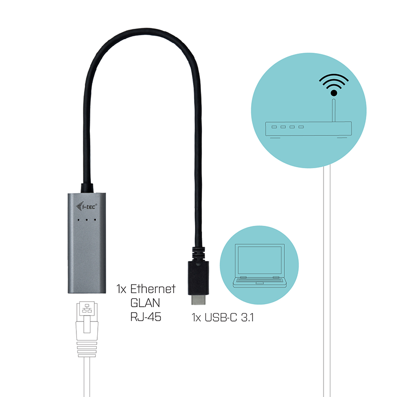 ADAPTADOR TARJETA DE RED I-TEC USB-C A GIGABIT ETHERNET 10/100/1000