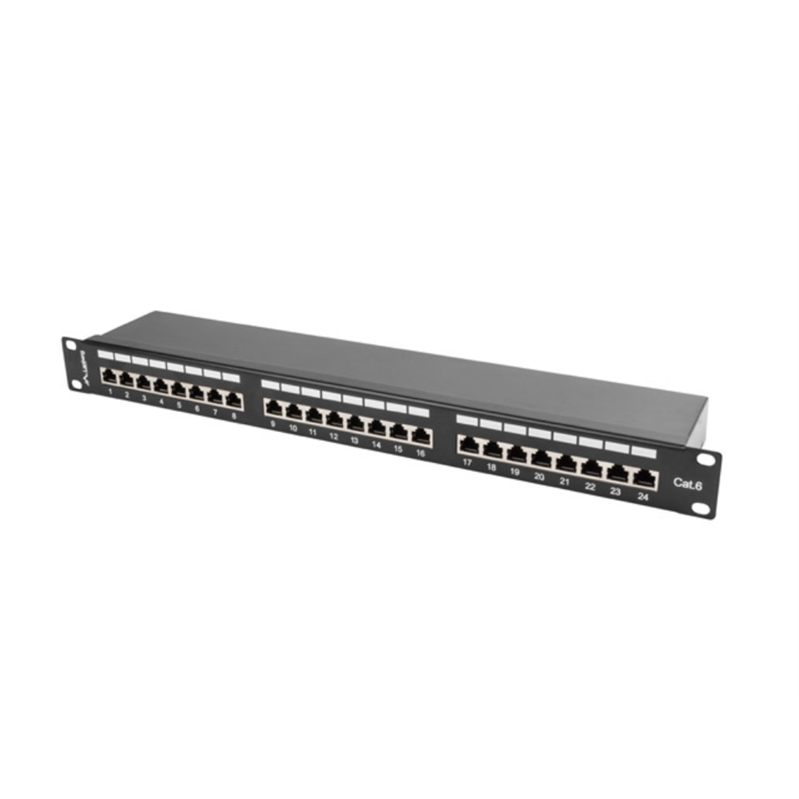 PATCH PANEL LANBERG 24 PUERTOS 1U CAT.6 SFTP 19" RACK NEGRO
