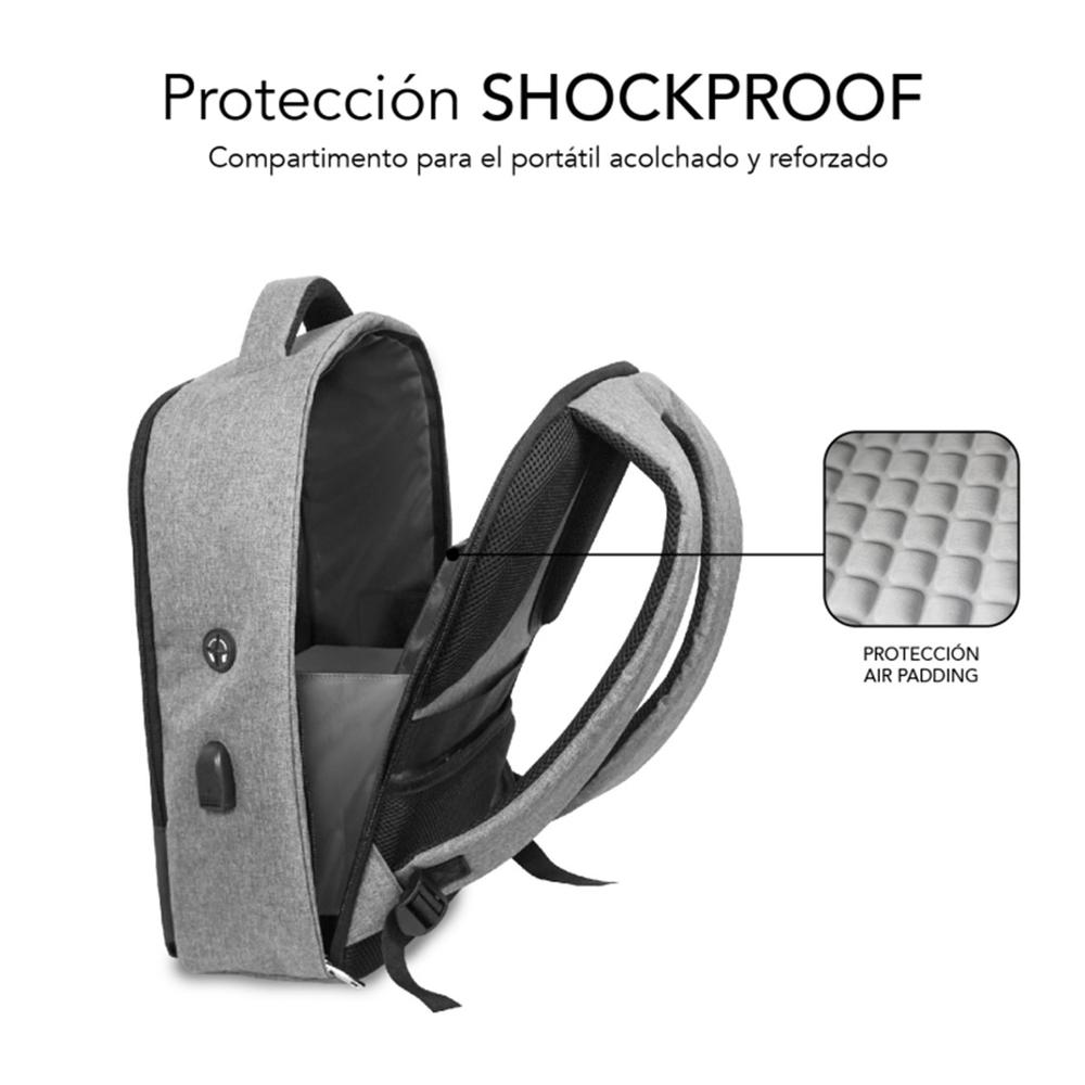 MOCHILA PARA PORTATIL SUBBLIM SECURE V2 AP 16" NEGRO/GRIS