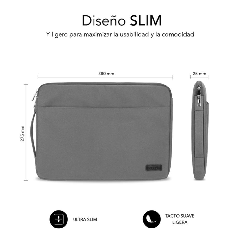 FUNDA SUBBLIM URBAN LAPTOP SLEEVE PARA PORTATIL 13.3"-14" GRIS