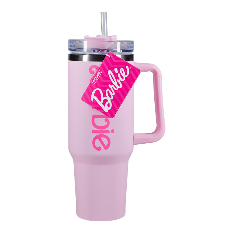 VASO TERMO CON PAJITA PALADONE BARBIE LOGO XL 1200 ML