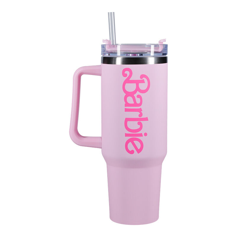 VASO TERMO CON PAJITA PALADONE BARBIE LOGO XL 1200 ML