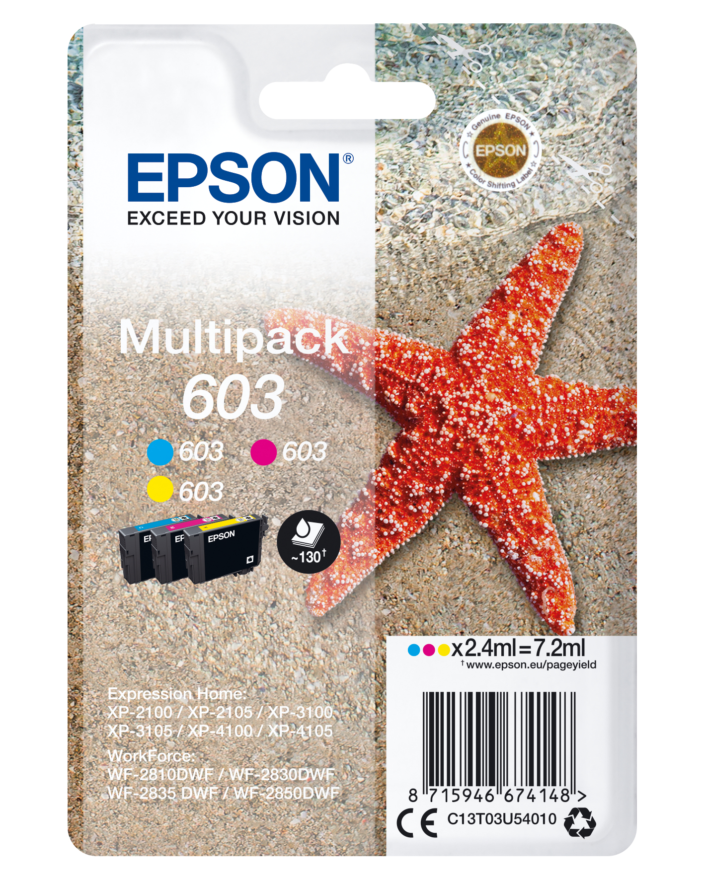 Multipack tinta EPSON Estrella de mar 3 tintas 603