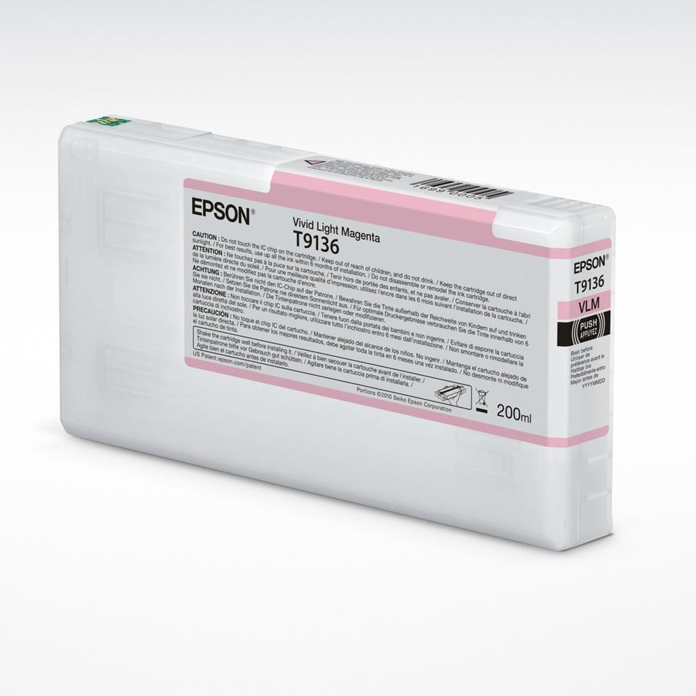 CARTUCHO TINTA EPSON T9136 LIGHT MAGENTA 200ML