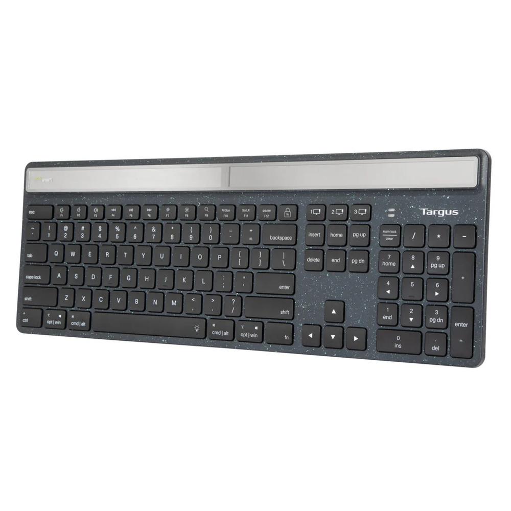 TECLADO INALAMBRICO TARGUS AKB868ES ECOSMART SOLAR KEYBOARD ANTIMICROBIANO BLUETOOTH FULL SIZE USB-C NEGRO