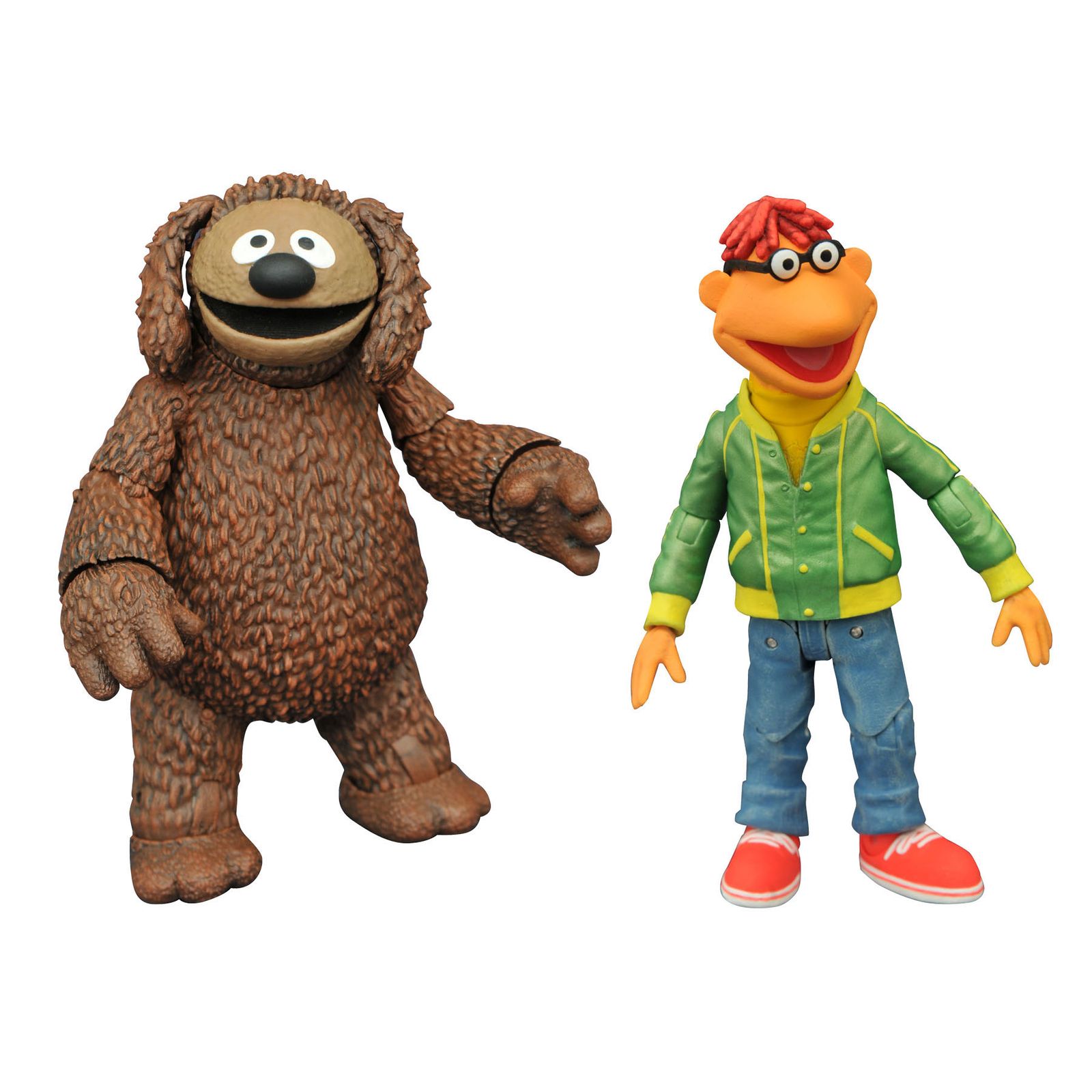 SET DE 2 FIGURAS DIAMOND SELECT TOYS THE MUPPETS LOS TELEÑECOS SCOOTER AND ROWLF
