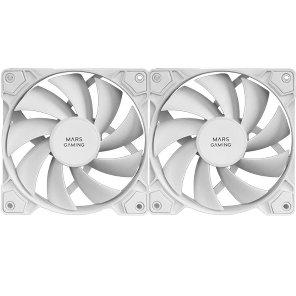 VENTILADOR MARS GAMING MFPWMX2W 2 X 120MM BLANCO