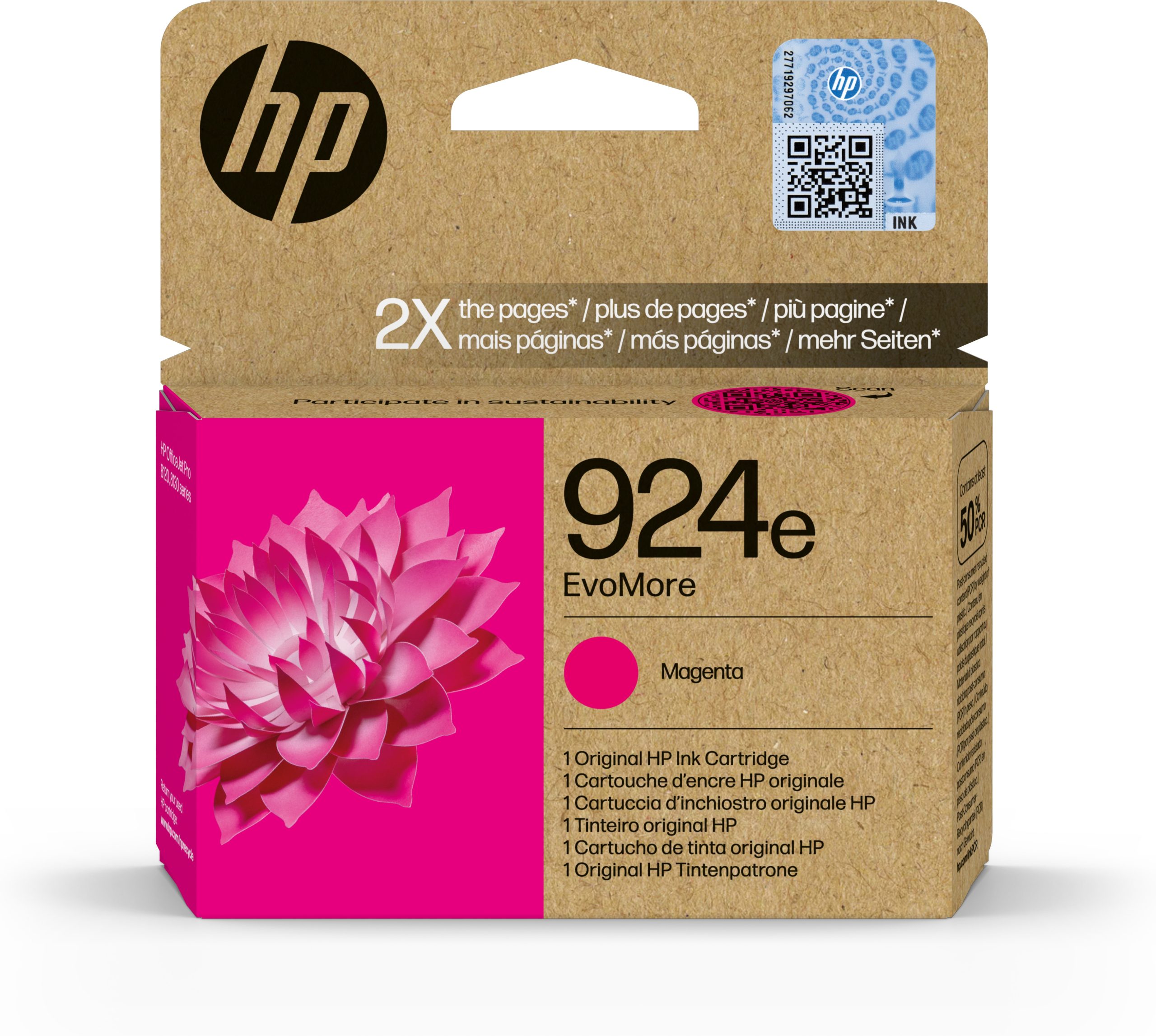 Cartucho tinta HP 924e Magenta OfficeJet Pro 8120 8130 series