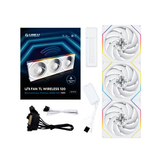 VENTILADOR CAJA GAMING LIAN LI UNIFAN TL120 INALAMBRICO ARGB 3X 120MM BLANCO