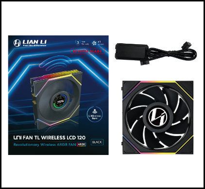 VENTILADOR CAJA GAMING LIAN LI UNIFAN TL-LCD INALAMBRICO ARGB 120MM NEGRO