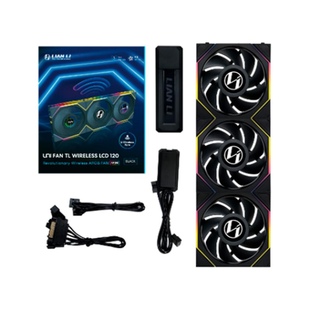 VENTILADOR CAJA LIAN LI UNIFAN TL-LCD WIRELESS ARGB 3 X 120MM BLACK