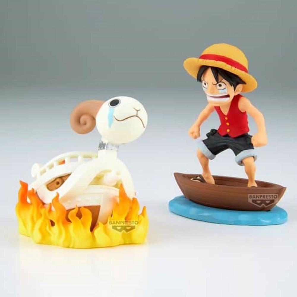 FIGURA BANPRESTO ONE PIECE WORLD COLLECTABLE FIGURE LOG STORIES MONKEY.D.LUFFY &amp; GOING MERRY 8CM