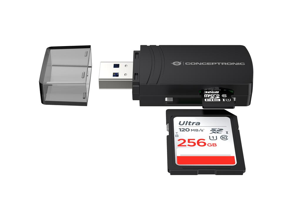 LECTOR DE TARJETAS USB 3.0 CONCEPTRONIC BIAN06B SD/ SDHC/ SDXC/ MICROSD/ TFLASH