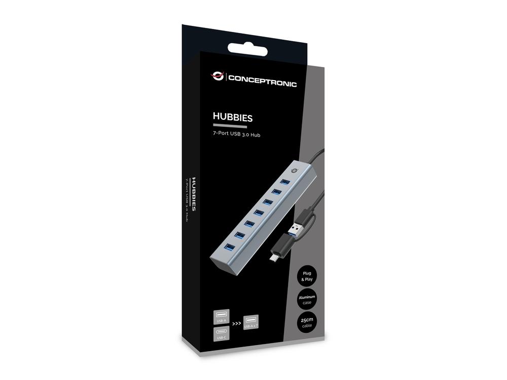 HUB CONCEPTRONIC HUBBIES21G USB 3.0/USB TIPO C 7 EN 1