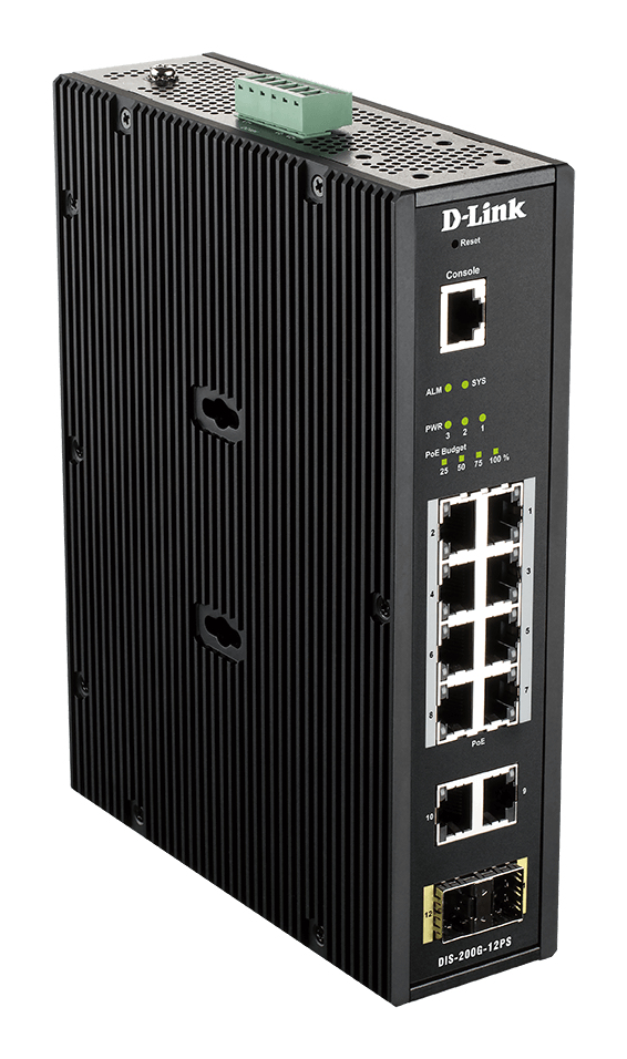 SWITCH INDUSTRIAL DIS-200G-12PS 12 PUERTOS