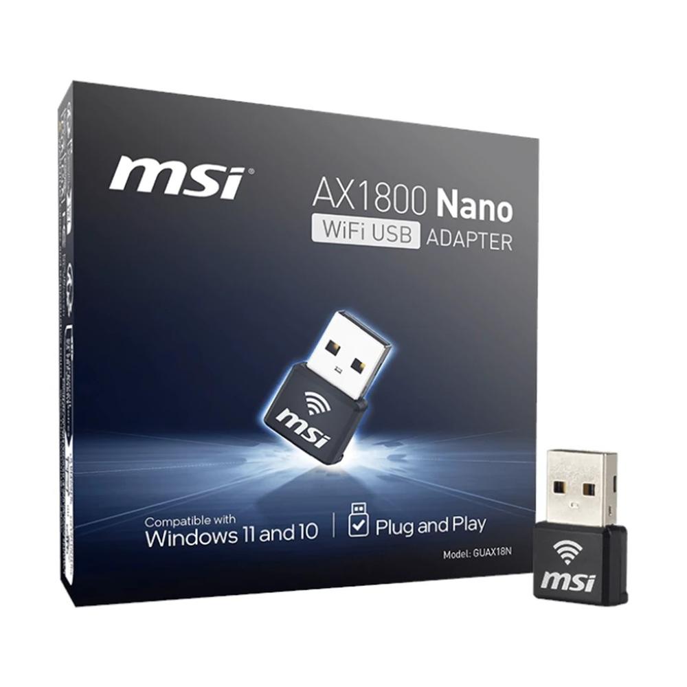 NANO ADAPTADOR WIFI6 USB MSI GUAX18N AX1800