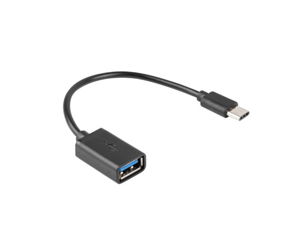 ADAPTADOR USB TIPO C A USB TIPO A LANBERG 15CM/ MACHO-HEMBRA/ NEGRO