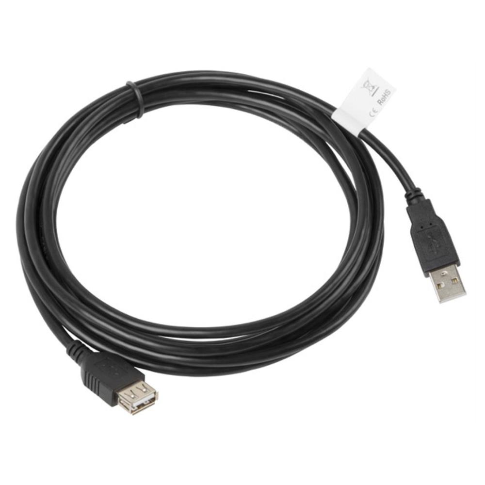CABLE ALARGADOR LANBERG USB 2.0 MACHO-HEMBRA/ 3M / NEGRO