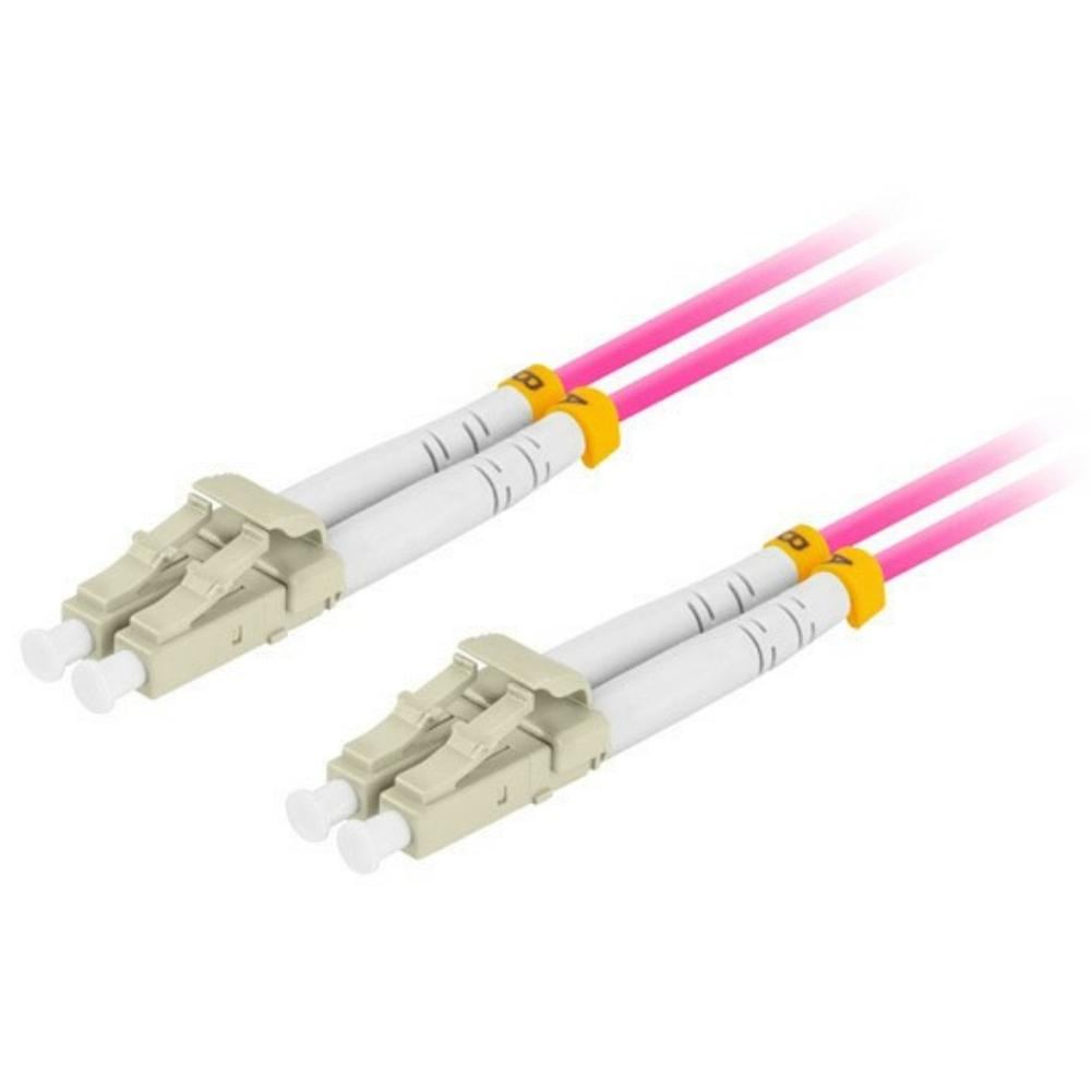 CABLE FIBRA OPTICA LANBERG MULTI LC/ UPC - LC/ UPC DUPLEX OM4 50/125 LSZH VI / 0.5M