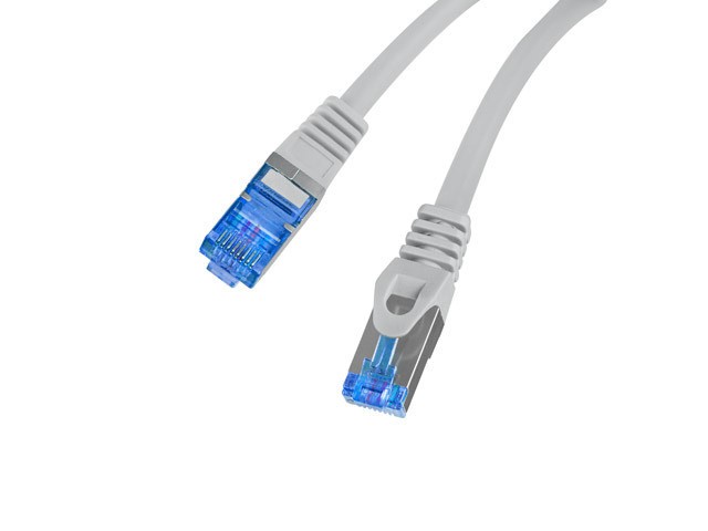CABLE RED LANBERG LATIGUILLO CAT.6A S/FTP LSZH CCA 0.25M GRIS FLUKE PASSED