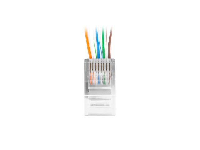CONECTOR LANBERG CAT.6 U/UTP 8P8C PASS THROUGH TYPE 100PCS