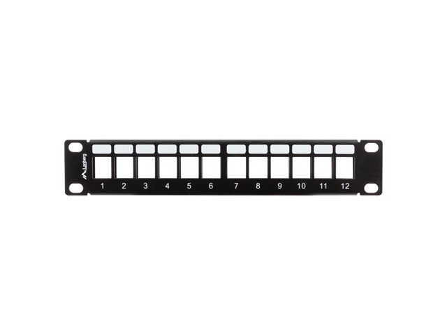PATCH PANEL LANBERG 12 PUERTOS 1U ORGANIZADOR MODULOS KEYSTONE NEGRO