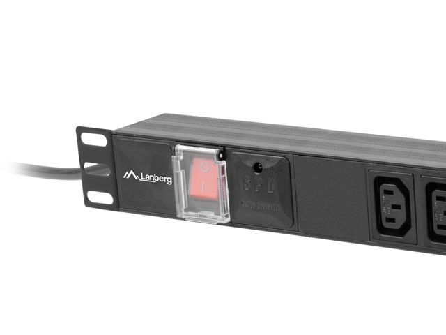 REGLETA LANBERG 1U 16A RACK 19" 8X SOCKET IEC C13 NEGRO 2M