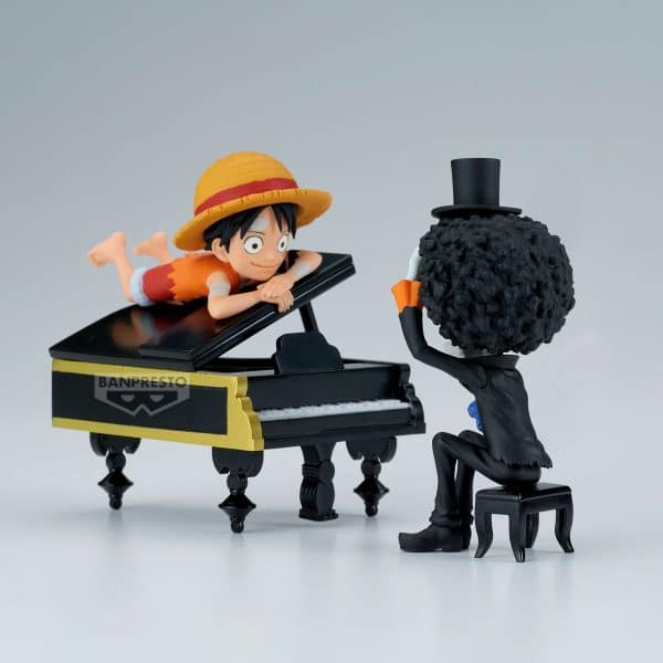 FIGURA BANPRESTO ONE PIECE WORLD COLLECTABLE FIGURE LOG STORIES-MONKEY D.LUFFY &amp; BROOK "THATS GREAT!! AFTER ALL THIS TIME, HE'S STILL!!! 8CM