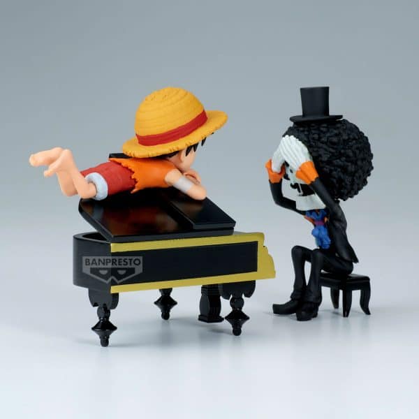 FIGURA BANPRESTO ONE PIECE WORLD COLLECTABLE FIGURE LOG STORIES-MONKEY D.LUFFY &amp; BROOK "THATS GREAT!! AFTER ALL THIS TIME, HE'S STILL!!! 8CM