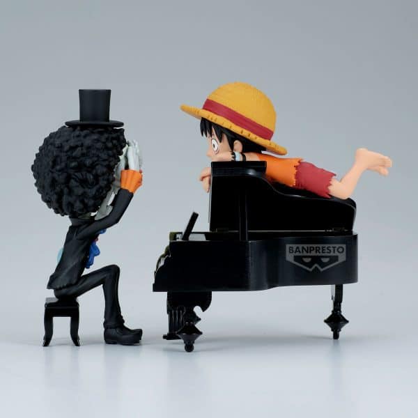 FIGURA BANPRESTO ONE PIECE WORLD COLLECTABLE FIGURE LOG STORIES-MONKEY D.LUFFY &amp; BROOK "THATS GREAT!! AFTER ALL THIS TIME, HE'S STILL!!! 8CM