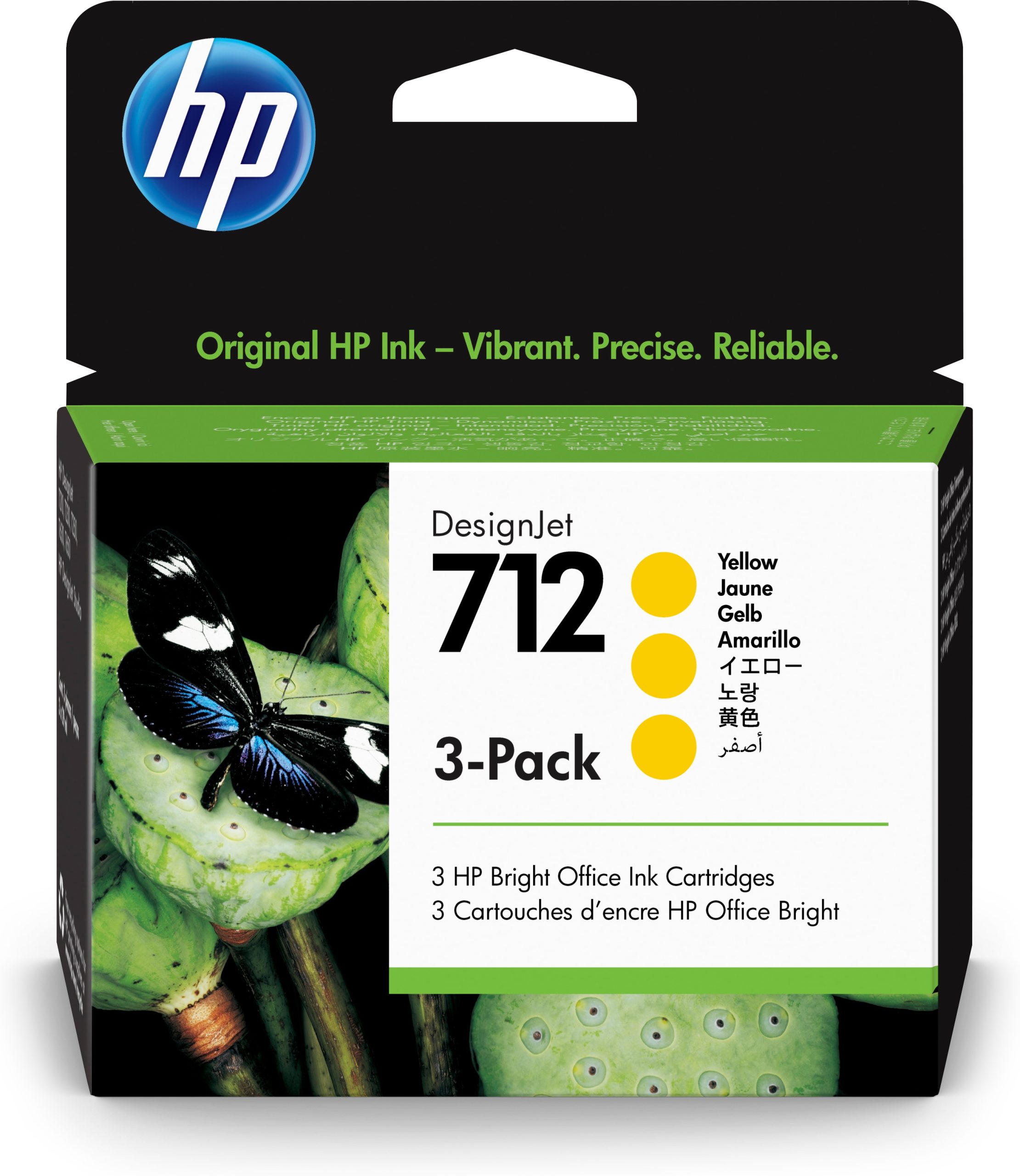 PACK 3 CARTUCHOS HP 712 DesignJet T200/T600 Amarillo