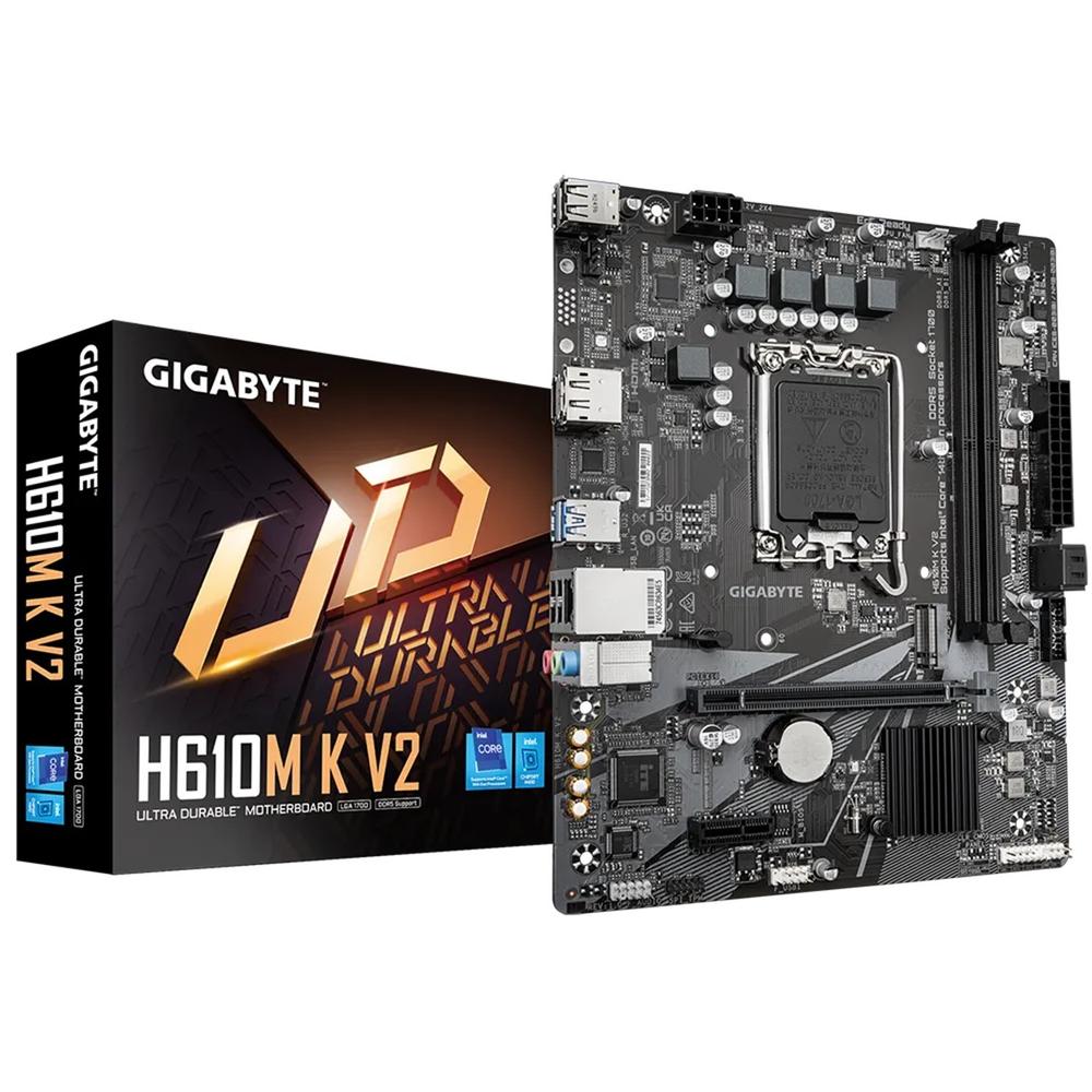 PLACA BASE GIGABYTE H610M K V2 MATX LGA 1700/ 2X DDR5/ 2X SATA 6GB/S