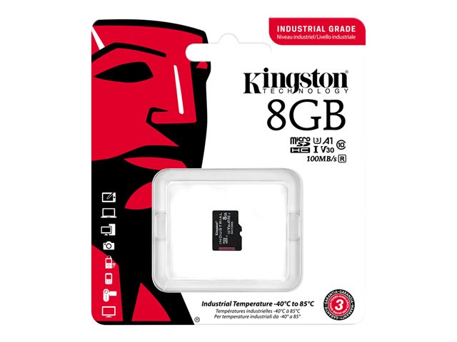 TARJETA MEMORIA SDHC 8GB KINGSTON INDUSTRIAL UHS-I CL10