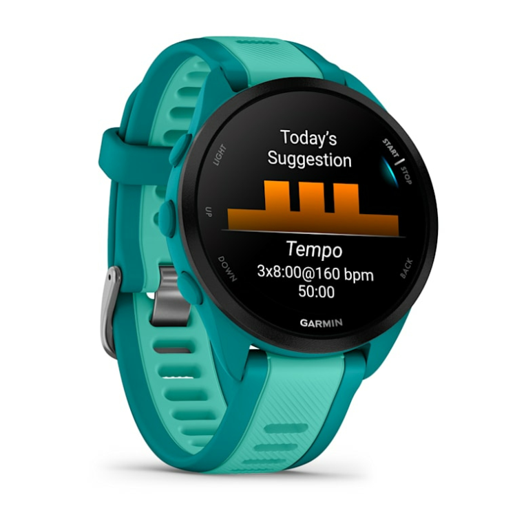 Garmin Forerunner 165 Music, Reloj Inteligente para Correr con GPS, Pantalla Táctil AMOLED, Métricas Optimizadas, Planes de Entrenamiento, Pay, Autonomía de 11 Días, Azul