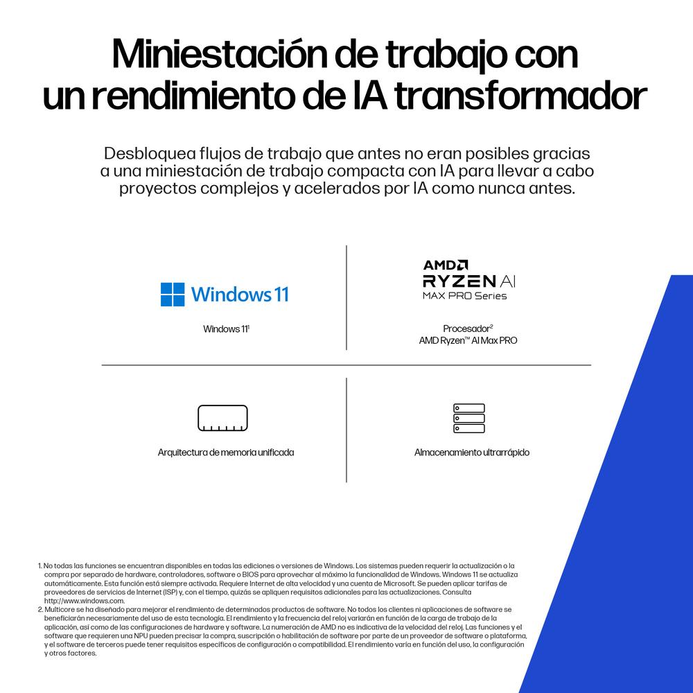 MINI ORDENADOR HP Z2 MINI G1A WSL2 DS RAIMP-395 128GB SSD 1TB