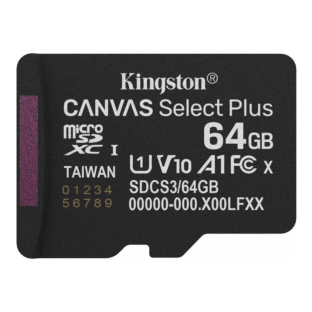 TARJETA MEMORIA MICRO SECURE DIGITAL SDXC 64GB KINGSTON CANVAS SELECT PLUS CLASE 10 UHS-1