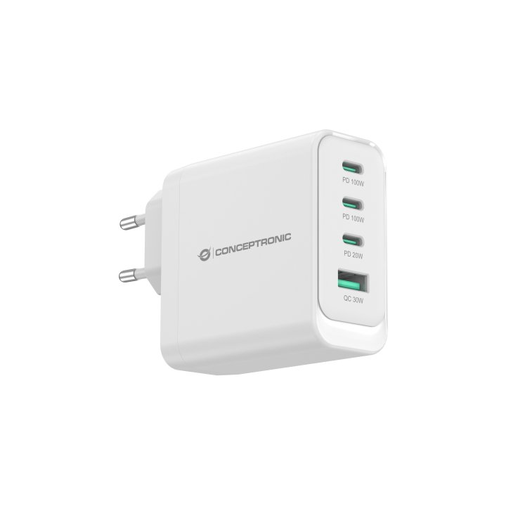 CARGADOR DE PARED CONCEPTRONIC ALTHEA22W100 100W 3X USB TIPO C 1X USB TIPO A BLANCO