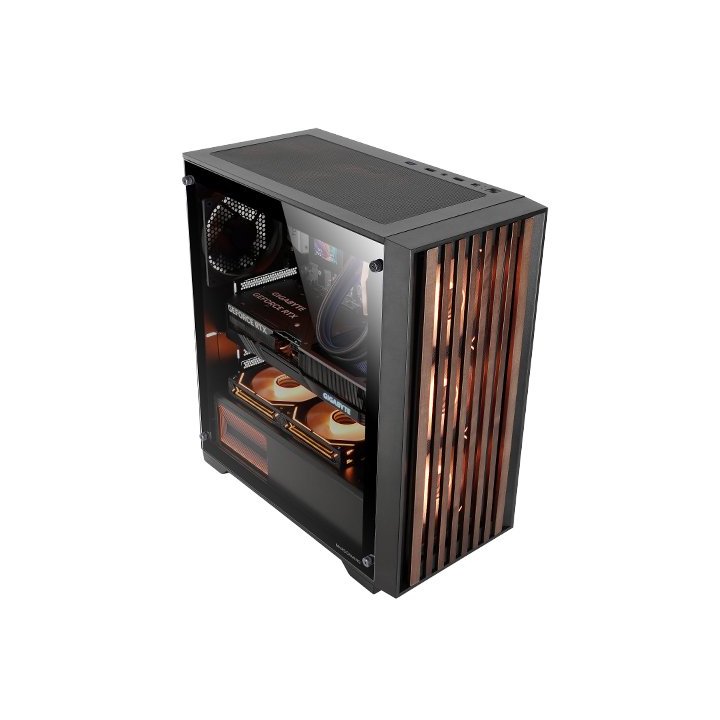 CAJA ORDENADOR MARS GAMING MCWOODC ATX CRISTAL TEMPLADO NEGRA