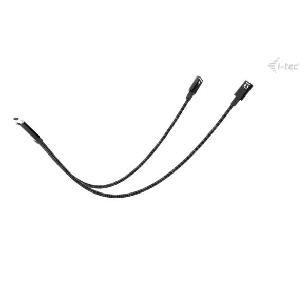CABLE USB TIPO C I-TEC 0.3M/ MACHO-HEMBRA/ NEGRO