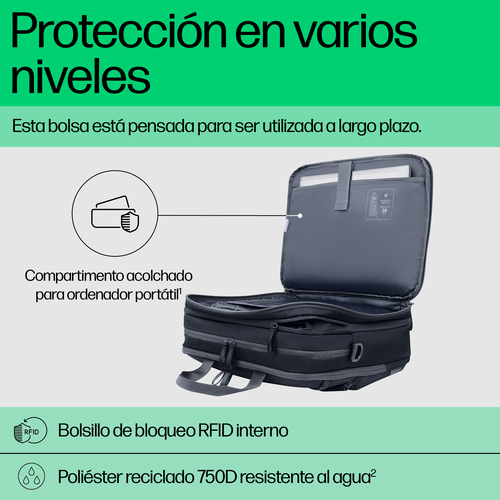 MALETIN HP TRAVEL PLUS 15L PARA PORTATIL 14"