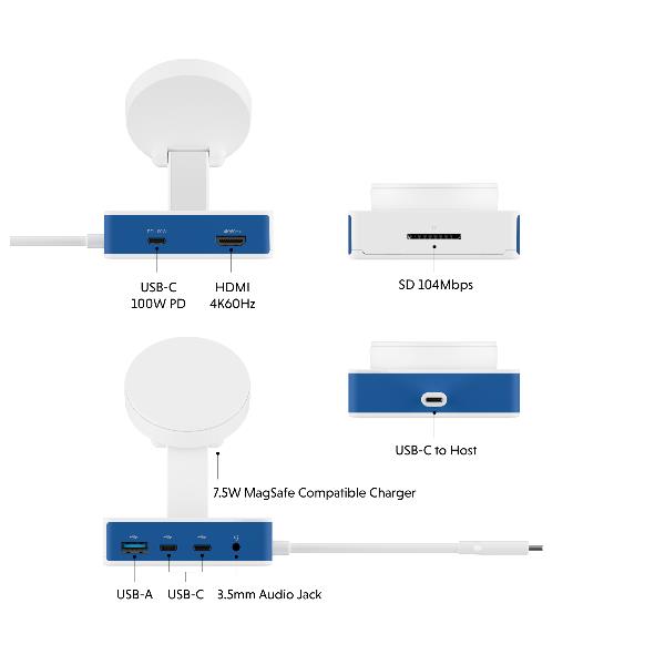 HUB TARGUS USB TIPO C 7 EN 1 + CARGADOR MAGSAFE