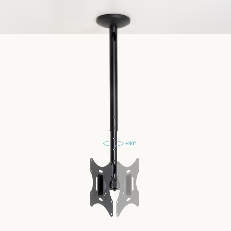 SOPORTE TECHO TOOQ VESA HASTA 42" 200X200MM MAX 30KG NEGRO