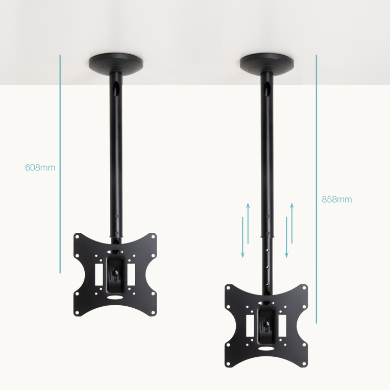 SOPORTE TECHO TOOQ VESA HASTA 42" 200X200MM MAX 30KG NEGRO
