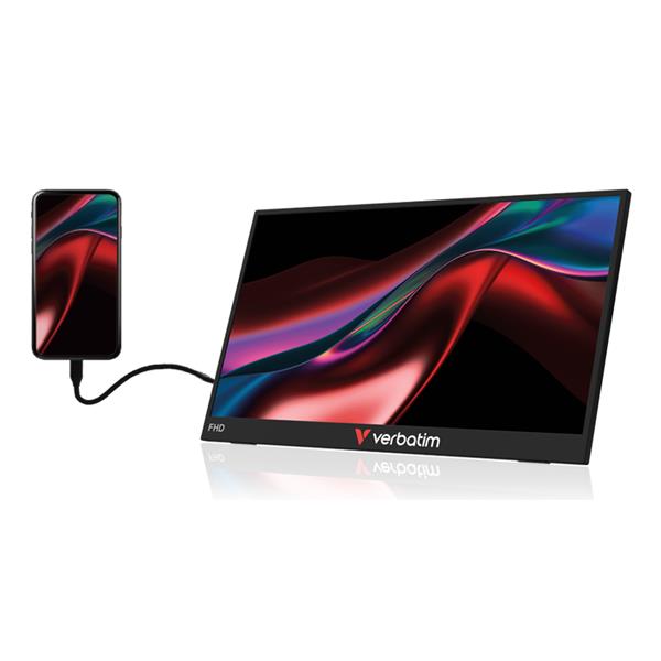 MONITOR LED PORTATIL 15.6" VERBATIM IPS/ FHD/ HDMI/ 60HZ/ 10MS/ VESA 75X75/ TACTIL