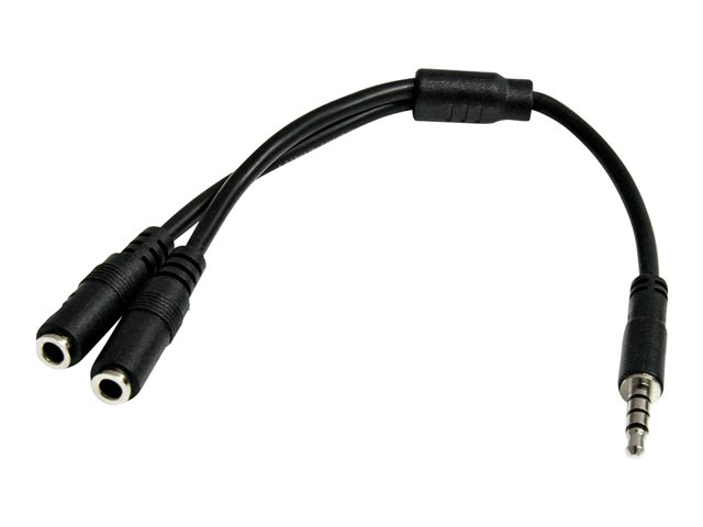 CABLE MINI JACK 3.5MM STARTECH 0.2M/ HEMBRA-MACHO/ NEGRO