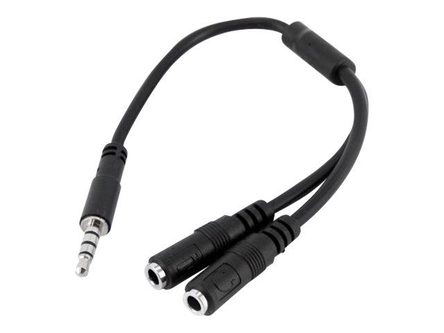CABLE MINI JACK 3.5MM STARTECH 0.2M/ HEMBRA-MACHO/ NEGRO